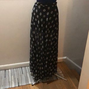 Sheer maxi with black mini underskirt